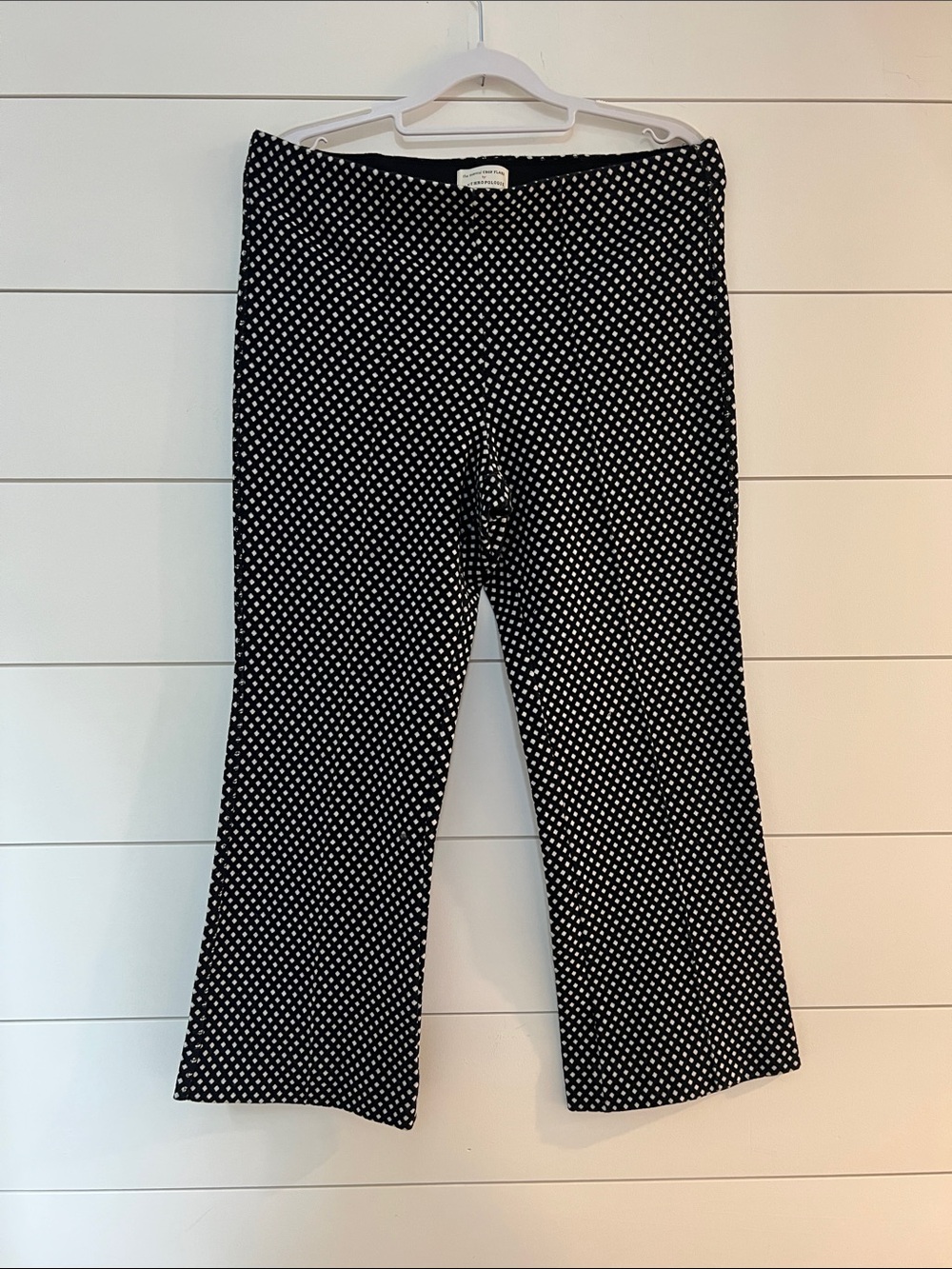 Anthropologie Black and White Polka Dot Cropped Pants